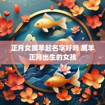 正月女属羊起名字好吗 属羊正月出生的女孩