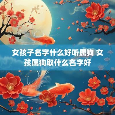 女孩子名字什么好听属狗 女孩属狗取什么名字好