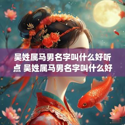 吴姓属马男名字叫什么好听点 吴姓属马男名字叫什么好听点的