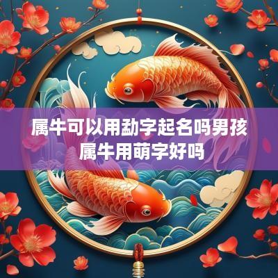 属牛可以用勐字起名吗男孩 属牛用萌字好吗