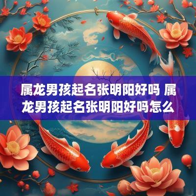 属龙男孩起名张明阳好吗 属龙男孩起名张明阳好吗怎么样