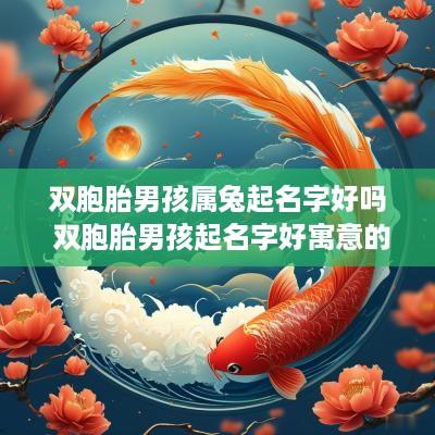 双胞胎男孩属兔起名字好吗 双胞胎男孩起名字好寓意的字