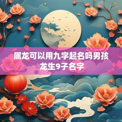 属龙可以用九字起名吗男孩 龙生9子名字