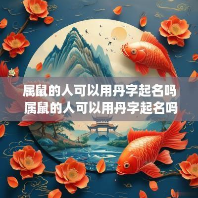 属鼠的人可以用丹字起名吗 属鼠的人可以用丹字起名吗女孩