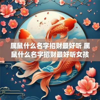 属鼠什么名字招财最好听 属鼠什么名字招财最好听女孩