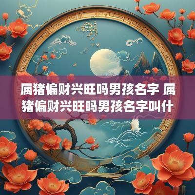 属猪偏财兴旺吗男孩名字 属猪偏财兴旺吗男孩名字叫什么