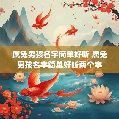 属兔男孩名字简单好听 属兔男孩名字简单好听两个字