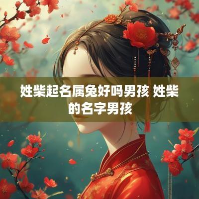 姓柴起名属兔好吗男孩 姓柴的名字男孩