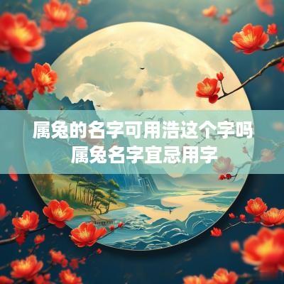 属兔的名字可用浩这个字吗 属兔名字宜忌用字