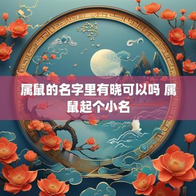 属鼠的名字里有晓可以吗 属鼠起个小名
