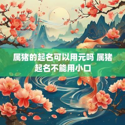 属猪的起名可以用元吗 属猪起名不能用小口