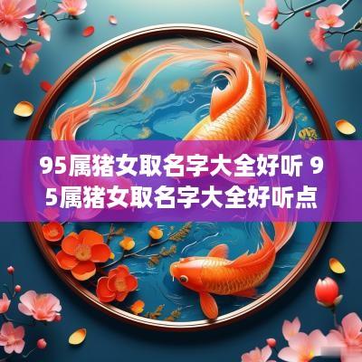 95属猪女取名字大全好听 95属猪女取名字大全好听点
