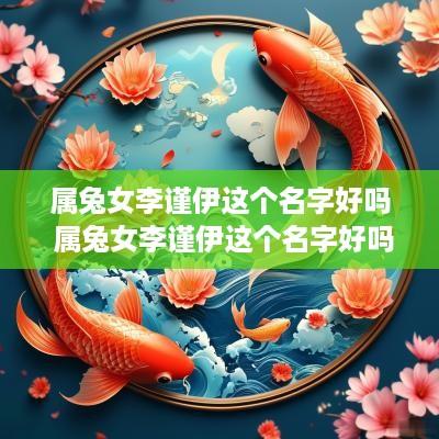 属兔女李谨伊这个名字好吗 属兔女李谨伊这个名字好吗怎么读