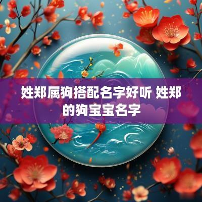姓郑属狗搭配名字好听 姓郑的狗宝宝名字