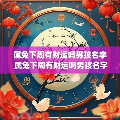 属兔下周有财运吗男孩名字 属兔下周有财运吗男孩名字叫什么