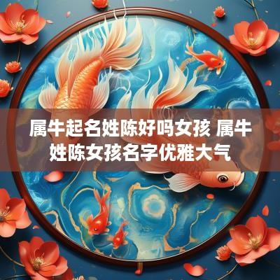 属牛起名姓陈好吗女孩 属牛姓陈女孩名字优雅大气