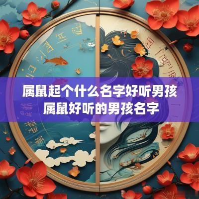 属鼠起个什么名字好听男孩 属鼠好听的男孩名字