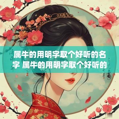属牛的用明字取个好听的名字 属牛的用明字取个好听的名字男孩
