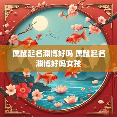 属鼠起名渊博好吗 属鼠起名渊博好吗女孩