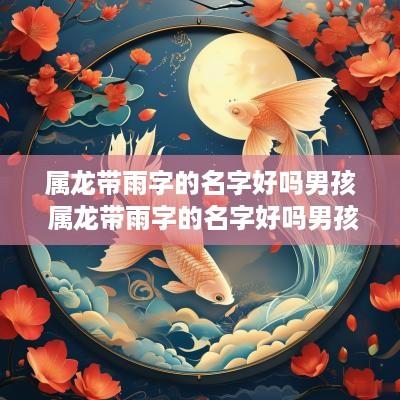 属龙带雨字的名字好吗男孩 属龙带雨字的名字好吗男孩子