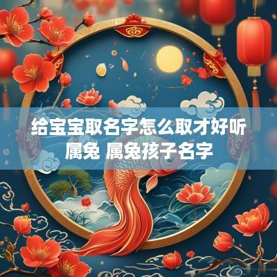 给宝宝取名字怎么取才好听属兔 属兔孩子名字