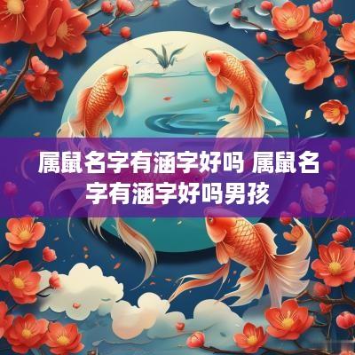 属鼠名字有涵字好吗 属鼠名字有涵字好吗男孩