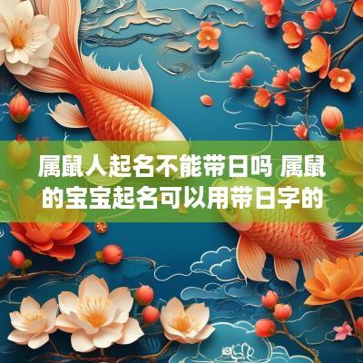 属鼠人起名不能带日吗 属鼠的宝宝起名可以用带日字的吗?