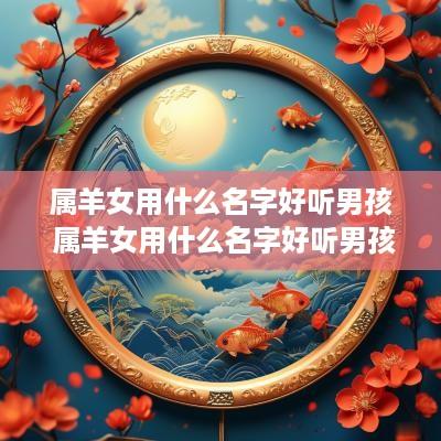 属羊女用什么名字好听男孩 属羊女用什么名字好听男孩子