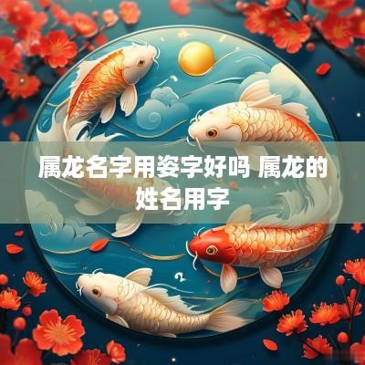 属龙名字用姿字好吗 属龙的姓名用字