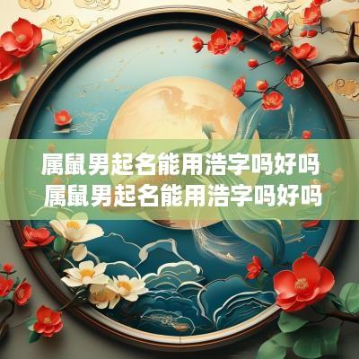 属鼠男起名能用浩字吗好吗 属鼠男起名能用浩字吗好吗怎么样