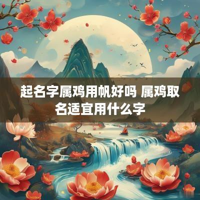 起名字属鸡用帆好吗 属鸡取名适宜用什么字