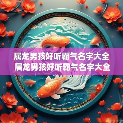 属龙男孩好听霸气名字大全 属龙男孩好听霸气名字大全四个字