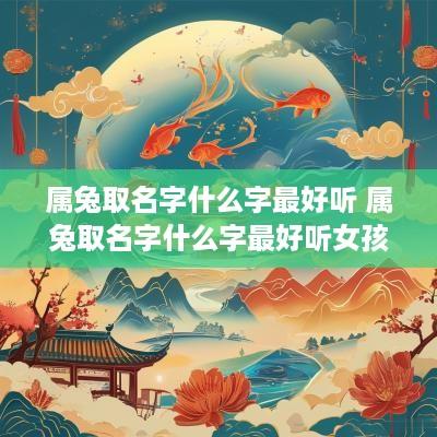 属兔取名字什么字最好听 属兔取名字什么字最好听女孩