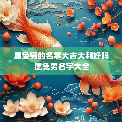 属兔男的名字大吉大利好吗 属兔男名字大全
