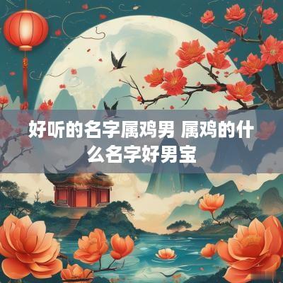 好听的名字属鸡男 属鸡的什么名字好男宝