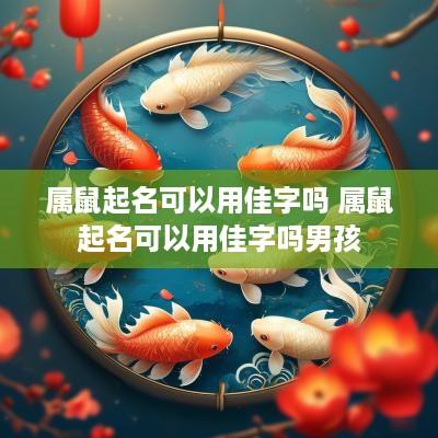 属鼠起名可以用佳字吗 属鼠起名可以用佳字吗男孩
