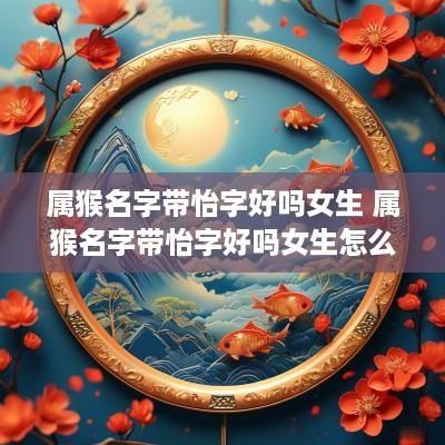 属猴名字带怡字好吗女生 属猴名字带怡字好吗女生怎么取