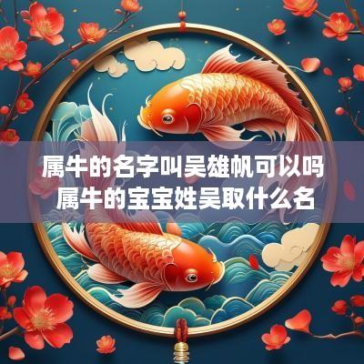 属牛的名字叫吴雄帆可以吗 属牛的宝宝姓吴取什么名