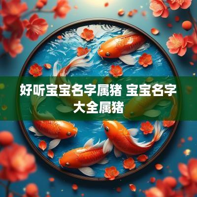 好听宝宝名字属猪 宝宝名字大全属猪