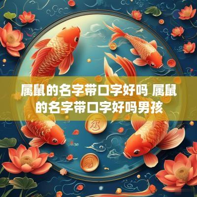 属鼠的名字带口字好吗 属鼠的名字带口字好吗男孩