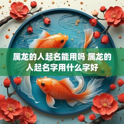 属龙的人起名能用吗 属龙的人起名字用什么字好