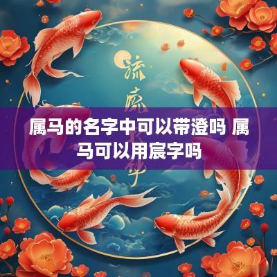 属马的名字中可以带澄吗 属马可以用宸字吗