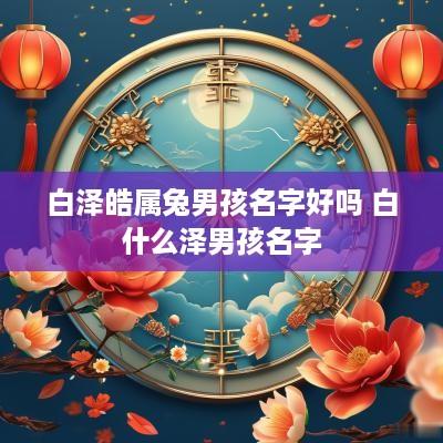 白泽皓属兔男孩名字好吗 白什么泽男孩名字