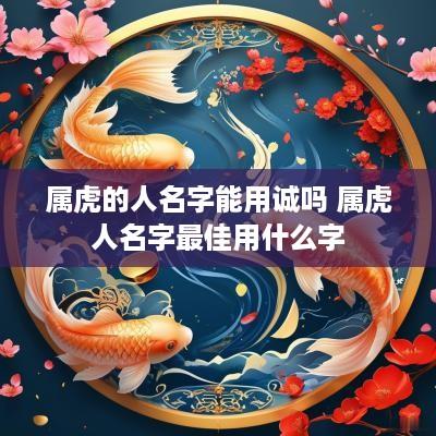 属虎的人名字能用诚吗 属虎人名字最佳用什么字