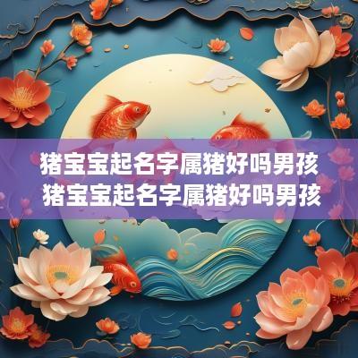 猪宝宝起名字属猪好吗男孩 猪宝宝起名字属猪好吗男孩