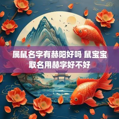 属鼠名字有赫阳好吗 鼠宝宝取名用赫字好不好