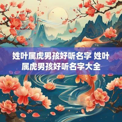 姓叶属虎男孩好听名字 姓叶属虎男孩好听名字大全