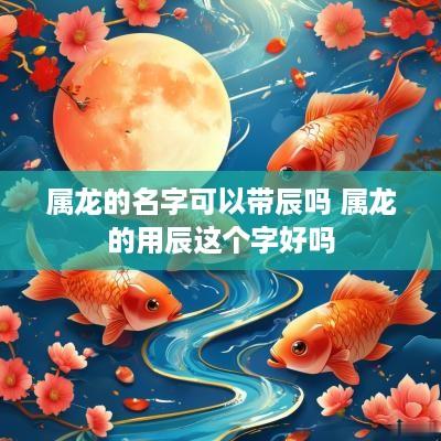 属龙的名字可以带辰吗 属龙的用辰这个字好吗