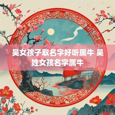 吴女孩子取名字好听属牛 吴姓女孩名字属牛