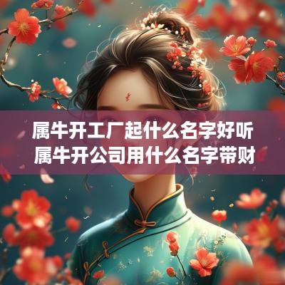 属牛开工厂起什么名字好听 属牛开公司用什么名字带财